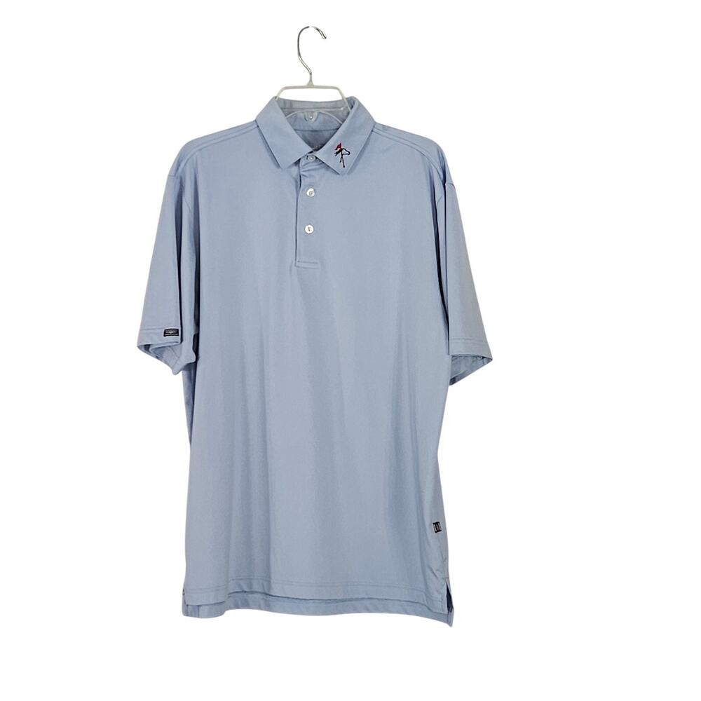 Straight Down Men's Golf Polo Shirt Sz M Light Blue Moisture Wicking Performance
